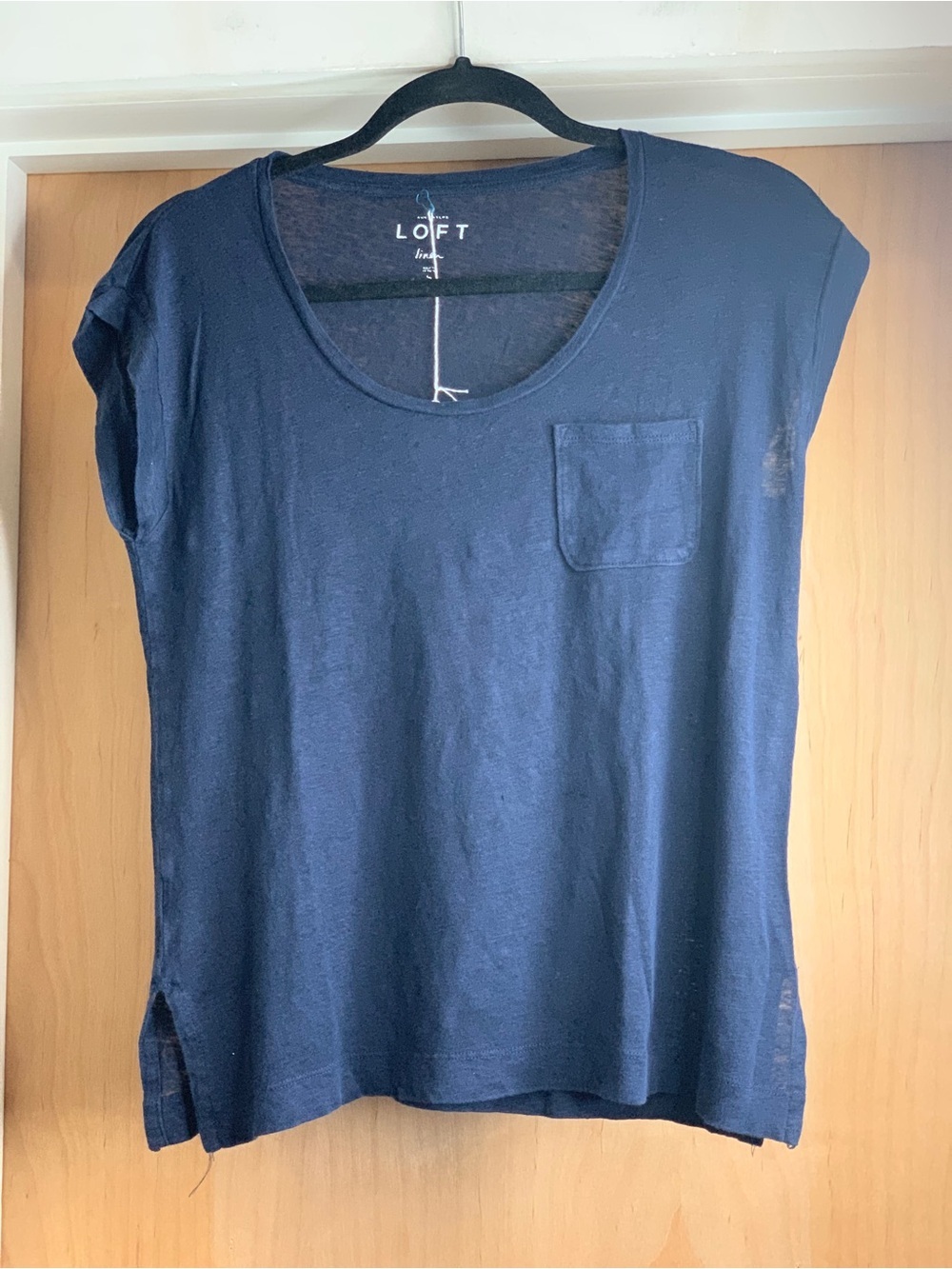 Loft Navy Pocket Tee Size-Small Relaxed Minimalist